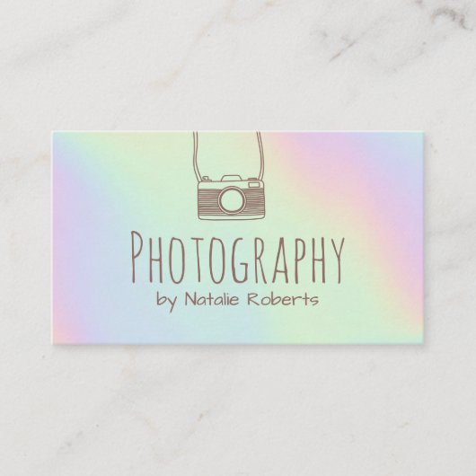 Carte De Visite Photographe Camera Pastel Photographie Holographiq (Devant)