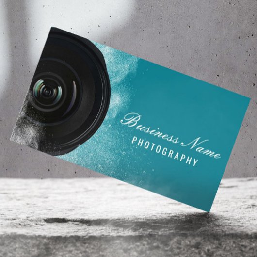 Carte De Visite Photographe Caméra Photographie Turquoise moderne