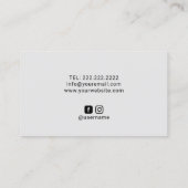 Carte De Visite Photographe Caméra professionnel Photographie (Dos)