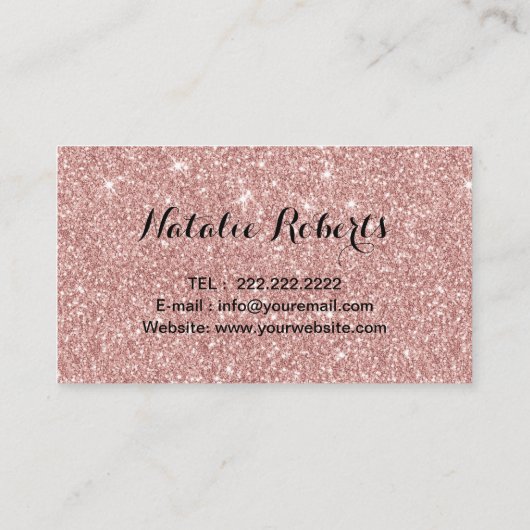 Carte De Visite Photographe Caméra Rose Parties scintillant d'or P (Dos)