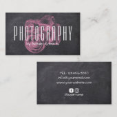 Carte De Visite Photographe Caméra rose Professionnelle Tableau no (Devant / Derrière)
