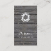 Carte De Visite Photographe Camera Shutter Wood Photographie (Devant)