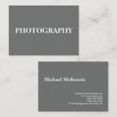 Carte De Visite Photographe Chubby Simple Nickel Grey (Devant / Derrière)