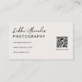 Carte De Visite Photographe Code QR Photo Moderne (Dos)