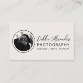 Carte De Visite Photographe Code QR Photo Moderne (Devant)