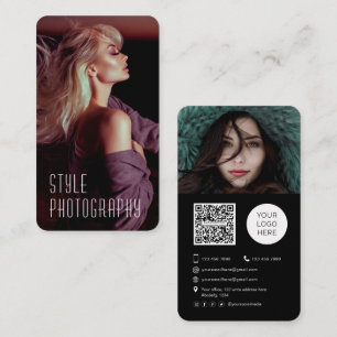 Carte De Visite Photographe code QR Photo tendance