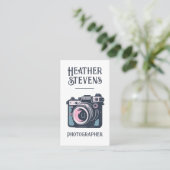 Carte De Visite Photographe Cool de la caméra rétro de charme (Debout devant)