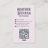 Carte De Visite Photographe Cool de la caméra rétro de charme (Dos)