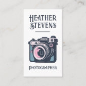 Carte De Visite Photographe Cool de la caméra rétro de charme (Devant)