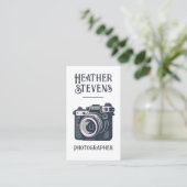 Carte De Visite Photographe Cool de la caméra rétro de charme (Debout devant)