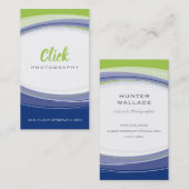 Carte De Visite PHOTOGRAPHE courbe moderne minima citron vert gris (Devant / Derrière)