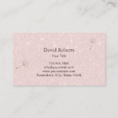 Carte De Visite Photographe Dandelion Blush Pink (Dos)