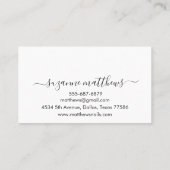 Carte De Visite Photographe de calligraphie aquarelle (Dos)