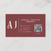 Carte De Visite Photographe de calligraphie moderne (Dos)