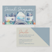 Carte De Visite Photographe de caméra aquarelle (Devant / Derrière)