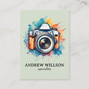 Carte De Visite photographe de caméra aquarelle