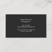 Carte De Visite Photographe de cinéma moderne (Dos)