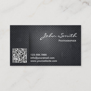 Carte De Visite Photographe de code en métal QR de photographie