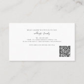 Carte De Visite Photographe de code QR et gestionnaire Studio (Dos)