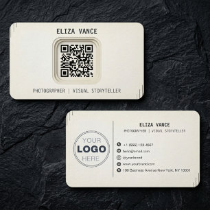Carte De Visite Photographe de code QR minimaliste moderne