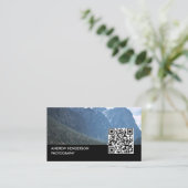 Carte De Visite Photographe de code QR noir (Debout devant)