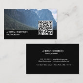 Carte De Visite Photographe de code QR noir (Devant / Derrière)