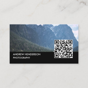 Carte De Visite Photographe de code QR noir