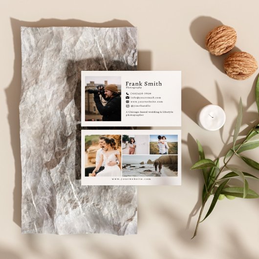 Carte De Visite Photographe de collage photo simple 5 minimum