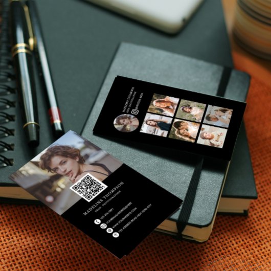 Carte De Visite Photographe de collection photo noir et blanc mode