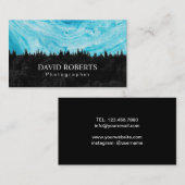 Carte De Visite Photographe de forêt d'aquarelle de photographie (Devant / Derrière)