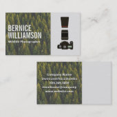 Carte De Visite Photographe de la faune | Équipement caméra (Devant / Derrière)