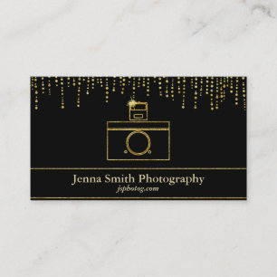 Carte De Visite Photographe de l'appareil photo Gold Sparkle