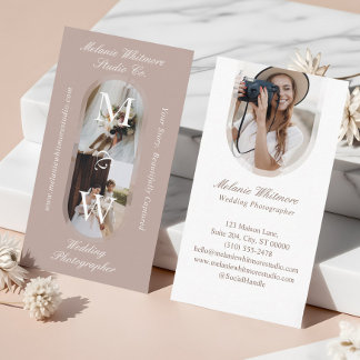 Carte De Visite Photographe de mariage à monogramme élégant Photos