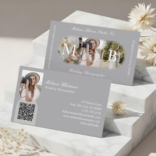 Carte De Visite Photographe de mariage à monogramme élégant Photos