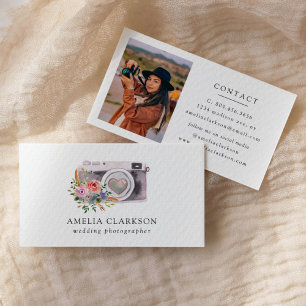 Carte De Visite Photographe de Mariage Aquarelle Appareil Photo