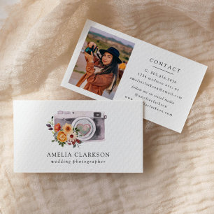 Carte De Visite Photographe de mariage Camera Aquarelle