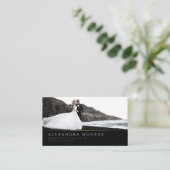 Carte De Visite Photographe de Mariage Code QR Noir & Or (Debout devant)