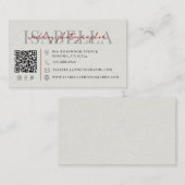 Carte De Visite Photographe de Mariage Moderne Code QR (Devant / Derrière)