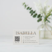 Carte De Visite Photographe de Mariage Moderne Code QR (Debout devant)