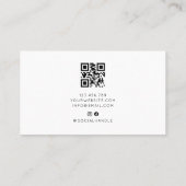 Carte De Visite Photographe de Mariage Professionnel Moderne Code (Dos)