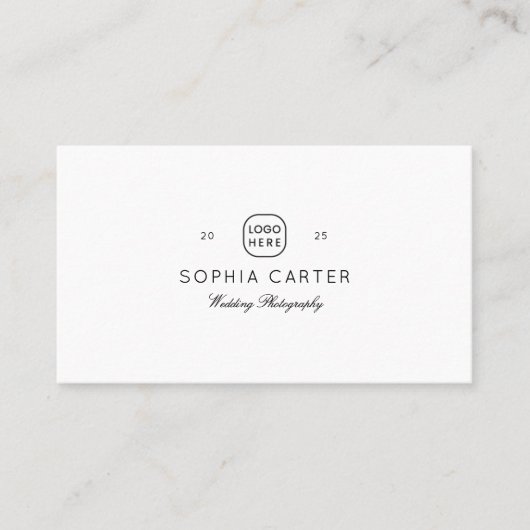 Carte De Visite Photographe de Mariage Professionnel Moderne Code (Devant)