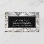 Carte De Visite Photographe de navette en marbre de luxe (Dos)