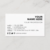 Carte De Visite photographe de produit QR Code (Dos)