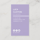 Carte De Visite Photographe de typographie moderne Bold élégant (Dos)