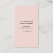 Carte De Visite Photographe de typographie rose pâle des initiaux (Dos)