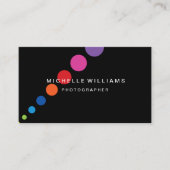 Carte De Visite Photographe Diagonal Rainbow Dots (Devant)