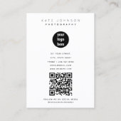 Carte De Visite Photographe du logo commercial tendance (Dos)