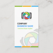 Carte De Visite Photographe du logo de la caméra moderne et élégan (Dos)