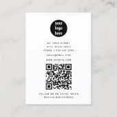 Carte De Visite Photographe du logo de l'entreprise Script (Dos)