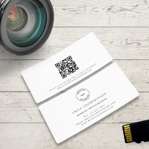 Carte De Visite Photographe du Mariage de code QR du logo personna